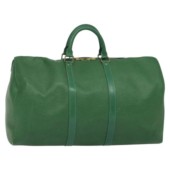 LOUIS VUITTON Epi Keepall 50 Boston Bag Green - Picture 1 of 16